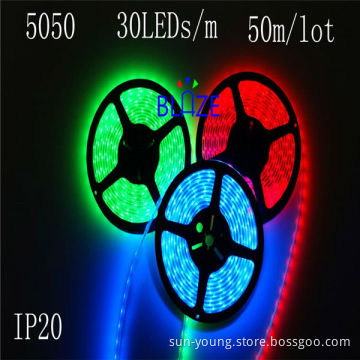 SMD5050 150 LEDs/roll,RGB,IP20,Cheap LED strip light,